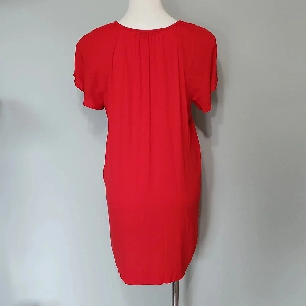 Madewell Red Lace-Up Tunic Dress - Picture 7 of 11